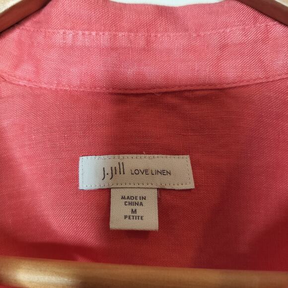 J. Jill Love Linen Sleeveless Shirt Button Up Hi Low Hem - Picture 7 of 8